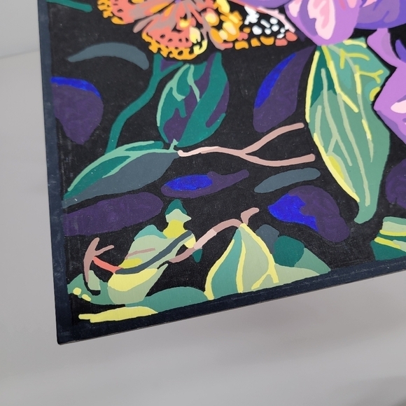 Clematis & Butterflies Finished Acrylic Paint By Number Painting 11×14 W/ Border - Picture 12 of 17